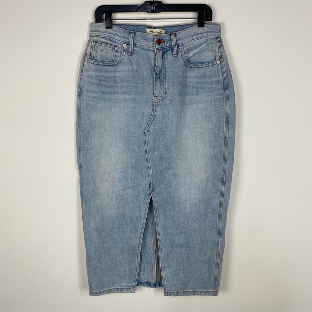 Denim Maxi Skirt with a slit